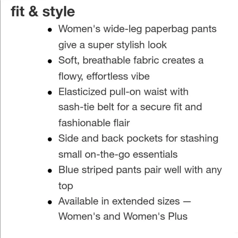 Knox Rose™ Women's High-Rise Wide Leg Pants Color: Striped Size M